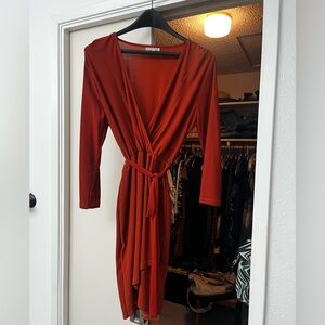 Black Swan Rust Long Sleeve Dress